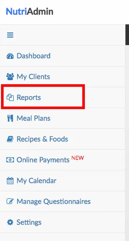 reports in menu